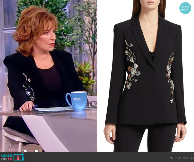 Cinq a Sept Cheyenne Ivy Garden Bejeweled Blazer worn by Joy Behar on The View