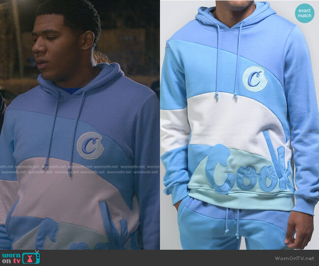 Cookies Primavera Light Blue Hoodie worn by Chris (Khalil Everage) on Cobra Kai