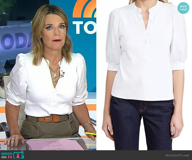Veronica Beard Coralee Top worn by Savannah Guthrie on Today