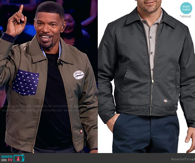 Dickies Eisenhower Front Zip Jacket worn by Jamie Foxx on Beat Shazam