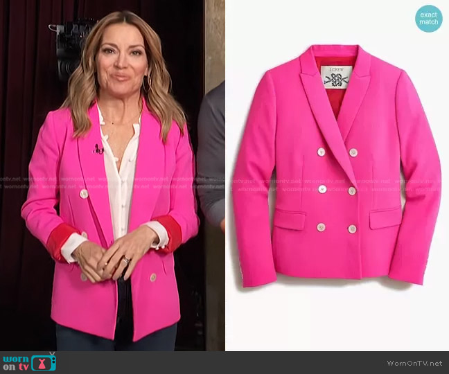 J. Crew Double Breasted Blazer worn by Kit Hoover on Access Hollywood