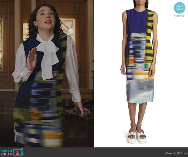 Dries Van Noten Delavina Blur-Print Midi Dress worn by Marissa Gold (Sarah Steele) on The Good Fight