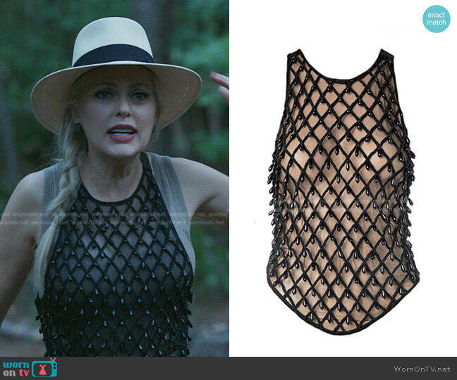 Dylan Lex Diana Ross Top worn by Alexis Carrington (Elaine Hendrix) on Dynasty