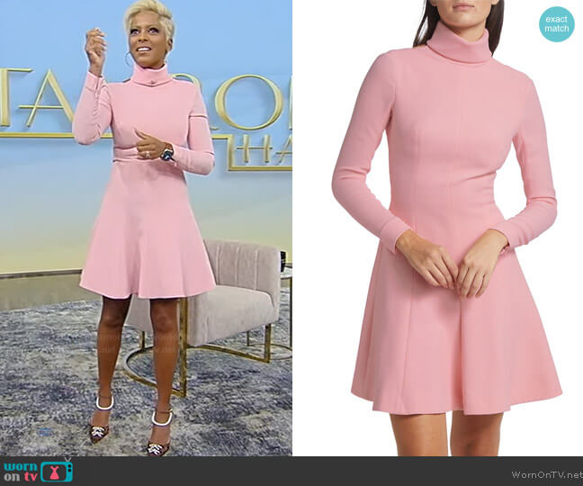 Emilia Wickstead Stella Flared Turtleneck Minidress worn by Tamron Hall on Tamron Hall Show