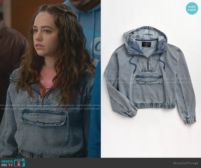Empyre Rigby Indigo Wash Denim Jacket worn by Samantha LaRusso (Mary Mouser) on Cobra Kai