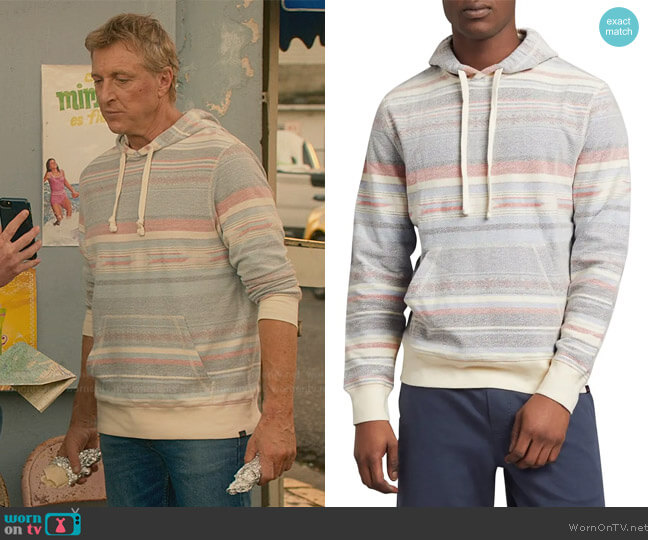 Faherty Brand Byron Bay Hoodie worn by Johnny Lawrence (William Zabka) on Cobra Kai