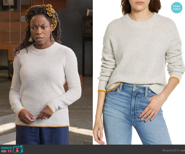 Faherty Thermal Knit Sweater worn by Denise (Sasheer Zamata) on Home Economics