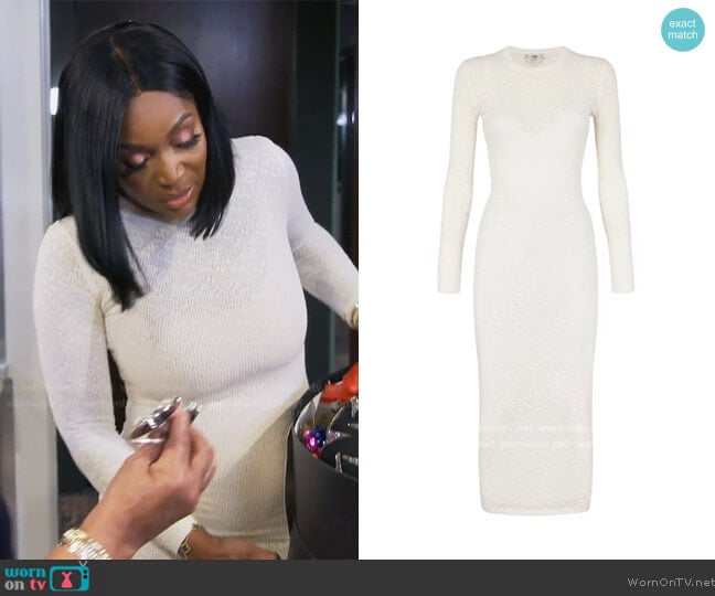 Fendi x Skims Long Sleeve Midi Dress worn by Marlo Hampton on The Real Housewives of Atlanta