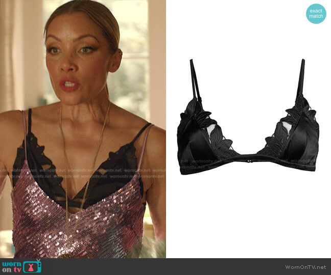 Fleur du Mal Lily Triangle Bralette worn by Dominique Deveraux (Michael Michele) on Dynasty