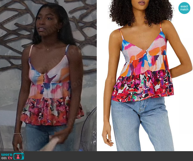 French Connection Isadora Delphine Printed Cami Top worn by Trina Robinson (Tabyana Ali) on General Hospital