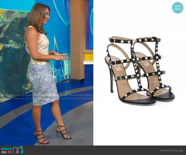 Valentino Garavani Rockstud Sandals worn by Ginger Zee on Good Morning America