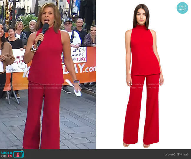 Black Halo Gardenia Two Piece Jumpsuit worn by Hoda Kotb on Today