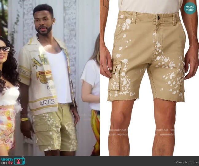 Hudson Jeans Military Bleached Cargo Shorts worn by Aaron Jackson (Trevor Jackson) on Grown-ish