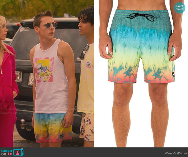 Hurley Volley Board Shorts worn by (Jacob Bertrand) on Cobra Kai