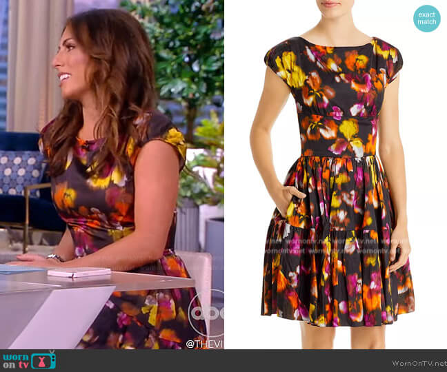 Jason Wu Printed Cap Sleeve Dress worn by Alyssa Farah Griffin on The View