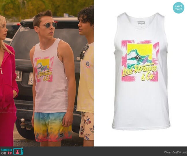 Levis Surving Art Tank worn by (Jacob Bertrand) on Cobra Kai