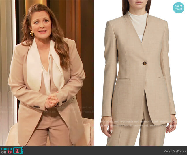 Lafayette 148 Single Button Blazer worn by Drew Barrymore on The Drew Barrymore Show