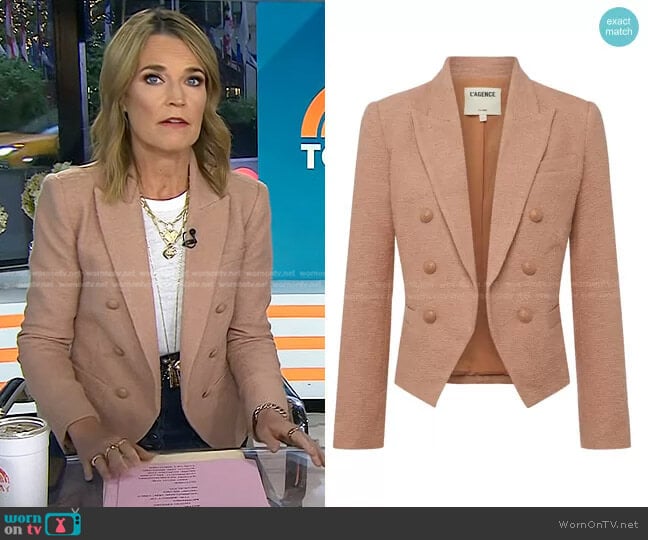 L'agence Brooke Tweed Blazer worn by Savannah Guthrie on Today