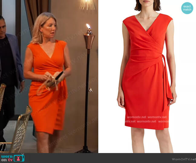 Lauren Ralph Lauren Faux Wrap Dress worn by Nina Reeves (Cynthia Watros) on General Hospital