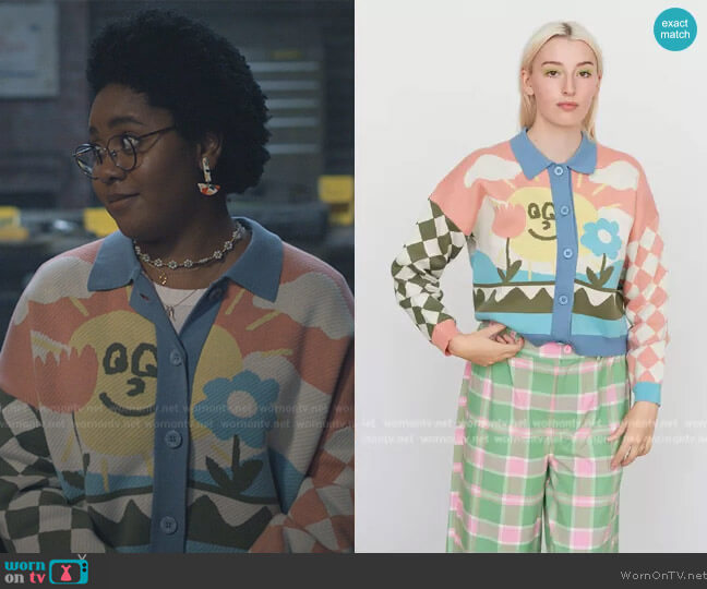 Lazy Oaf You Are My Sunshine Cardigan worn by Beth Chapel (Anjelika Washington) on Stargirl