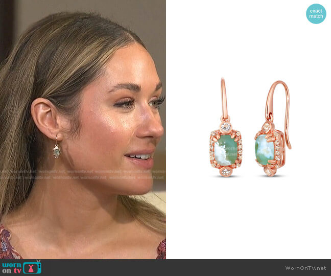 Le Vian Aquaprase Earrings Topaz & Quartz 14K Strawberry Gold worn by Rachel Recchia on The Bachelorette