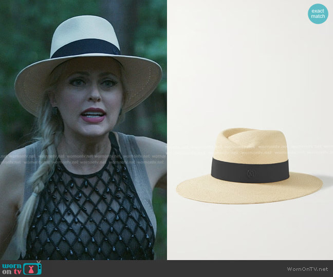 Maison Michel Virginie Straw Sunhat worn by Alexis Carrington (Elaine Hendrix) on Dynasty