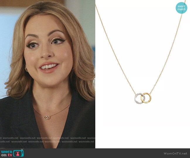 Marco Bicego Delicati Diamond Jaipur Link Necklace worn by Fallon Carrington (Elizabeth Gillies) on Dynasty
