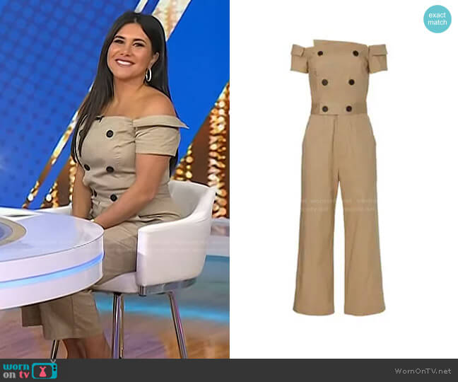 Marissa Webb Collective Off the Shoulder Jumpsuit worn by Joelle Garguilo on Today
