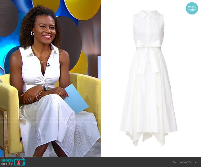 Marissa Webb Collective Sleeveless Shirt Dress worn by Janai Norman on Good Morning America