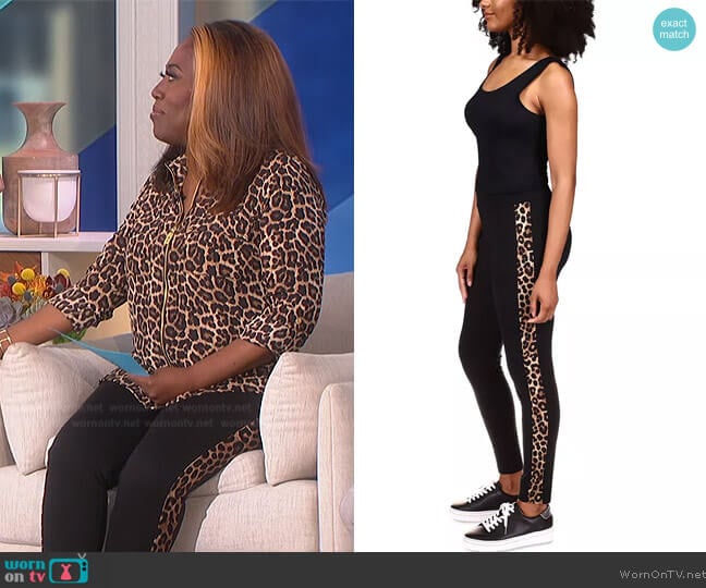 Cheetah-Panel Leggings MICHAEL Michael Kors worn by Sheryl Underwood on The Talk