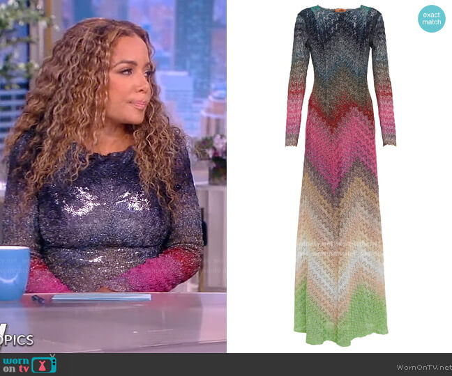Missoni Degradé crocheted maxi dress worn by Sunny Hostin on The View