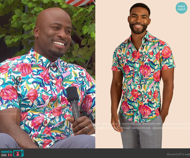 Mr Turk Slim Jim Shirt worn by Akbar Gbajabiamila on The Talk