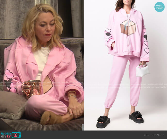 Natasha Zinko 8-Bit Box Zip Hoodie worn by Sutton Stracke on The Real Housewives of Beverly Hills