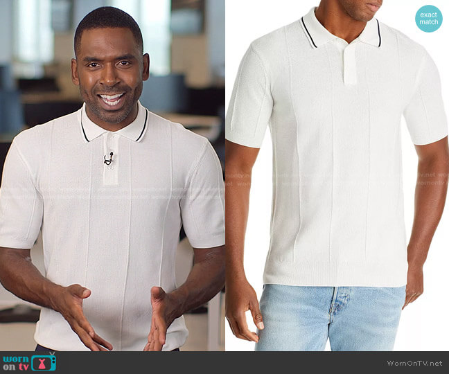 Orlebar Brown Maranon Rib Regular Fit Polo Shirt worn by Justin Sylvester on E! News