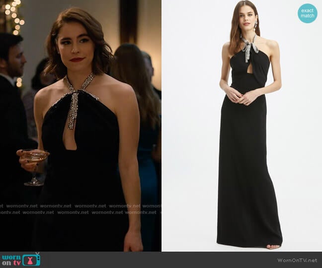 Oscar de la Renta Silk-Georgette Halter Bow Gown worn by Rachel Friedman (Alexandra Turshen) on Partner Track