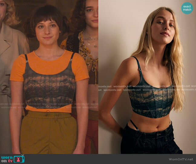 Out From Under Margot Printed Mesh Corset worn by Musa (Elisha Applebaum) on Fate The Winx Saga