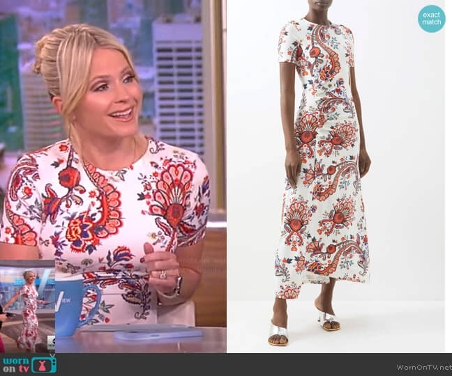 Paco Rabanne Paisley-print stretch-twill midi dress worn by Sara Haines on The View