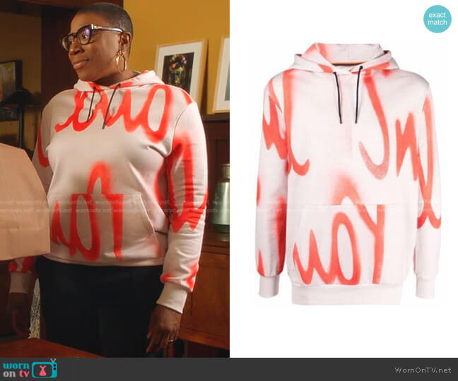 Paul Smith Logo-Print Drawstring Hoodie worn by Henrietta Wilson (Aisha Hinds) on 9-1-1