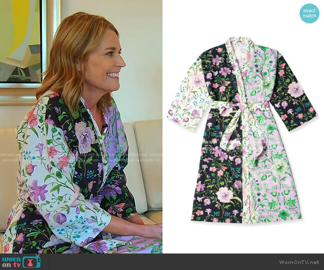 Desmond & Dempsey Persephone Floral Print Patchwork Robe worn by Savannah Guthrie on Today