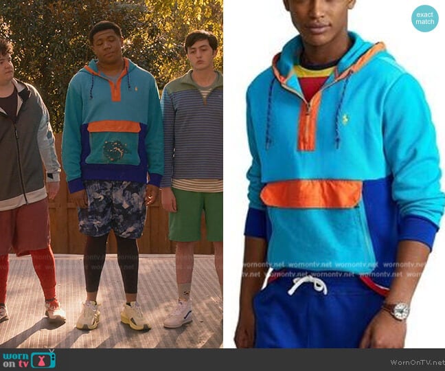 Ralph Lauren Colorblock Water Repellent Hybrid Hoodie