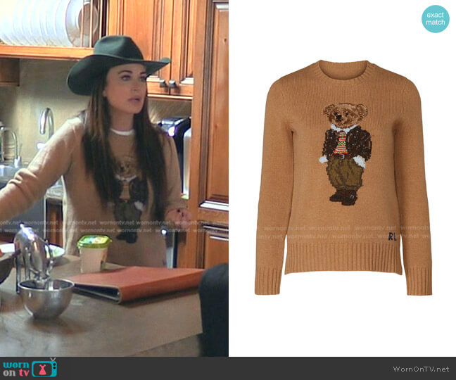 Polo Ralph Lauren Bear Sweater worn by Kyle Richards on The Real Housewives of Beverly Hills