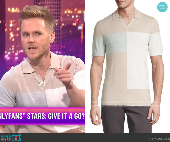 Reiss Tondo Wool-Blend Polo Shirt worn by Zach Noe Towers on E! News
