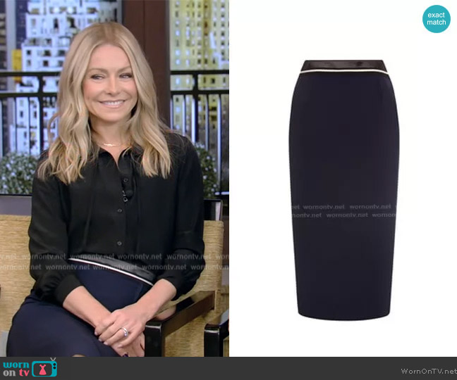 Roland Mouret Arreton Skirt worn by Kelly Ripa on Live with Kelly and Mark