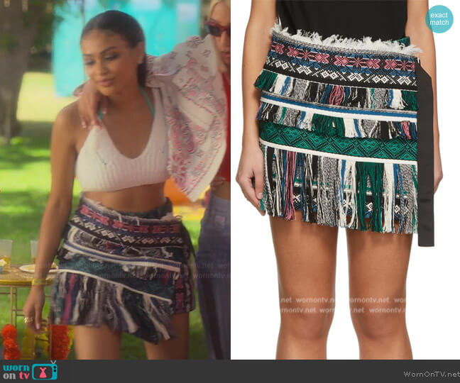 Sacai Multicolor Cotton Skort worn by Kiela (Daniella Perkins) on Grown-ish