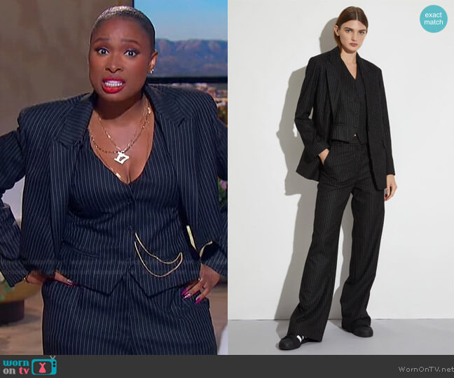 Saint Art Jackie Pinstripe Blazer worn by Jennifer Hudson on The Jennifer Hudson Show