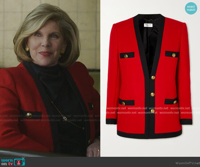 Saint Laurent : Wool Blend Jacket worn by Diane Lockhart (Christine Baranski) on The Good Fight