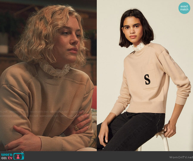 Sandro Sweater with contrasting ruffled collar worn by Stella (Hannah van der Westhuysen) on Fate The Winx Saga