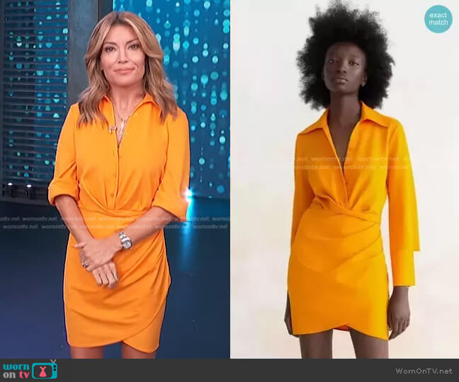 Zara Short Dress with Ruching worn by Kit Hoover on Access Hollywood