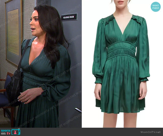Maje Smocked Ruffled Dress worn by Chloe Lane (Nadia Bjorlin) on Days of our Lives