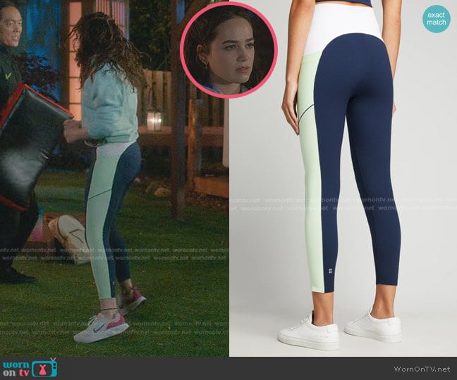 Sweaty Betty Power High-Waist 7/8 Active Leggings worn by Samantha LaRusso (Mary Mouser) on Cobra Kai